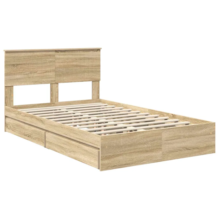 Lit de Rangement Chêne Sonoma 120 x 200 cm Bois d'ingénierie - 4