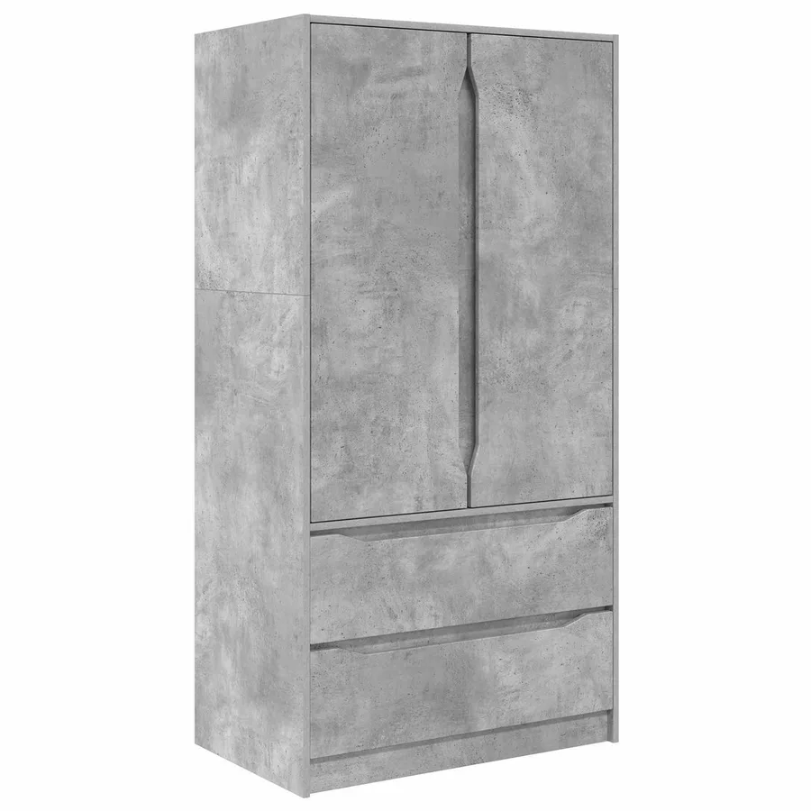 Armoire Gris Béton 79,5 x 49 x 156 cm Bois d’ingénierie - 2
