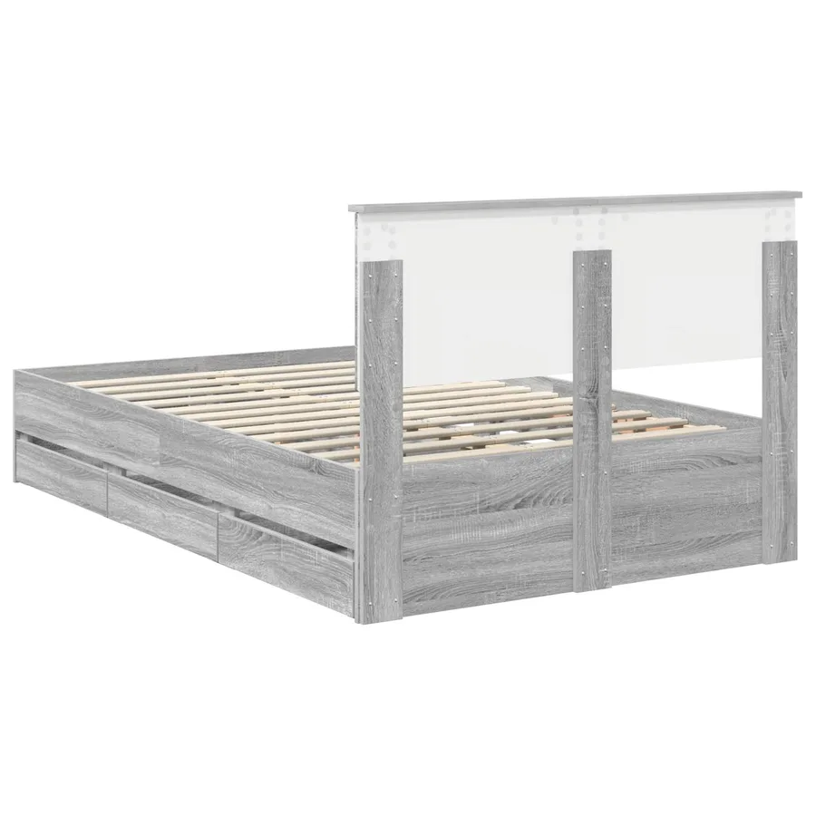 Cadre de lit Gris Sonoma 120 x 190 cm Bois Ingénierie - 10