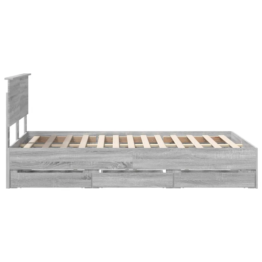 Cadre de lit Gris Sonoma 120 x 190 cm Bois Ingénierie - 9