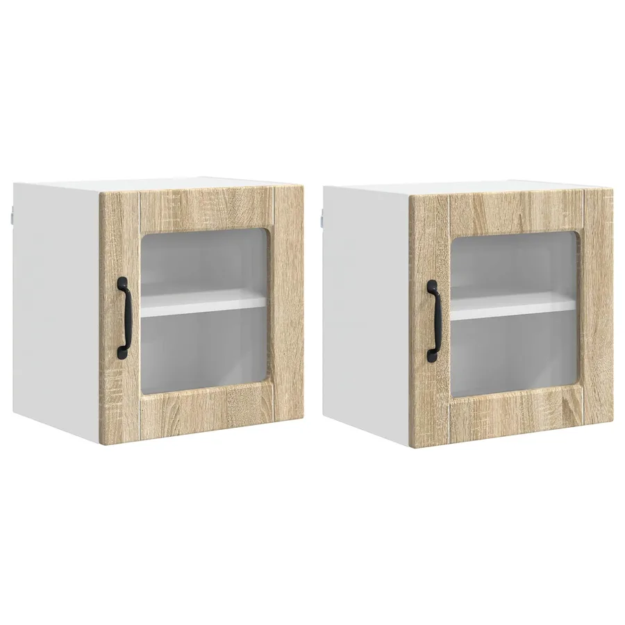 Cabinet en verre mural PORTO 2 pcs Chêne Sonoma 40 x 31 x 40 cm - 2