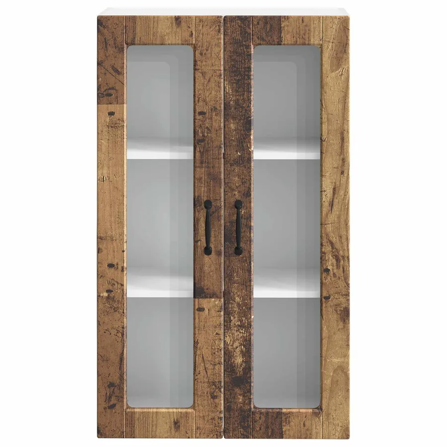 Cabinet en verre mural PORTO Bois ancien 60 x 31 x 100 cm - 6