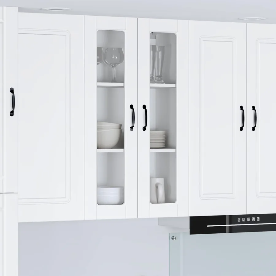 Cabinet en verre mural PORTO Blanc 60 x 31 x 100 cm