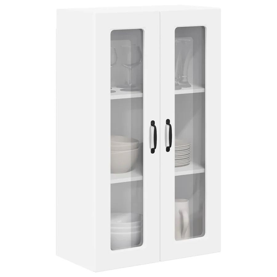 Cabinet en verre mural PORTO Blanc 60 x 31 x 100 cm - 3