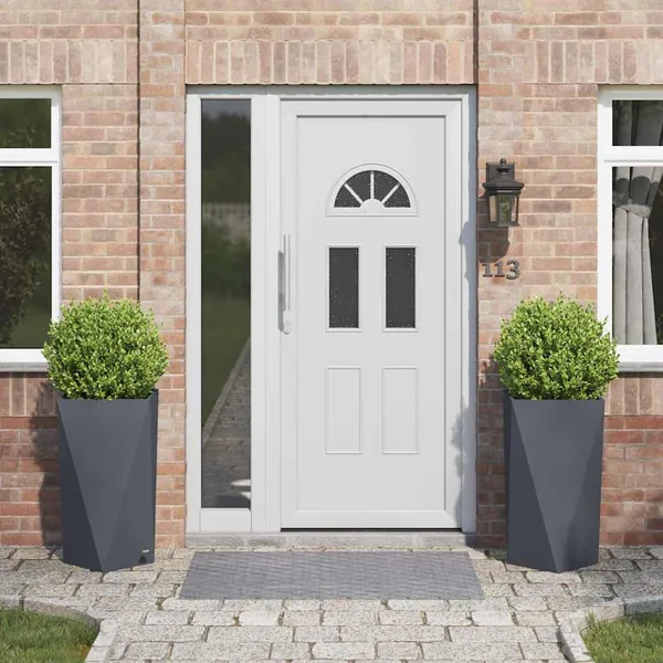 Jardinière 2 pc Anthracite 40 x 40 x 75 cm Acier