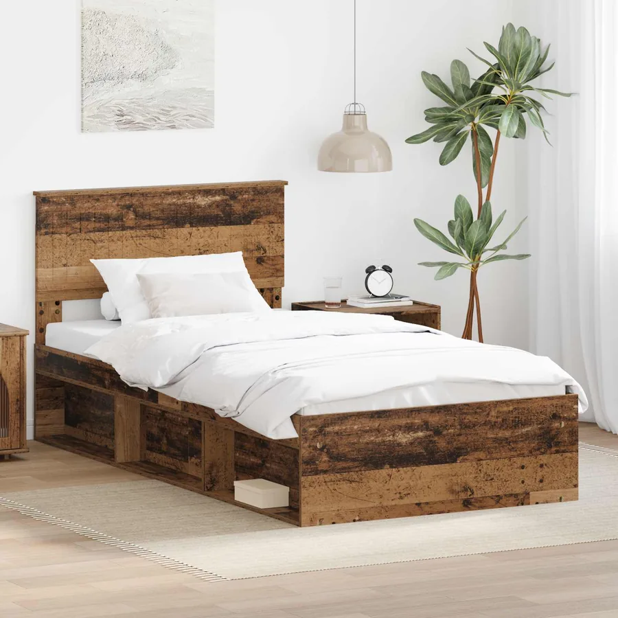 Cadre de lit Bois ancien 100 x 200 cm Pin massif