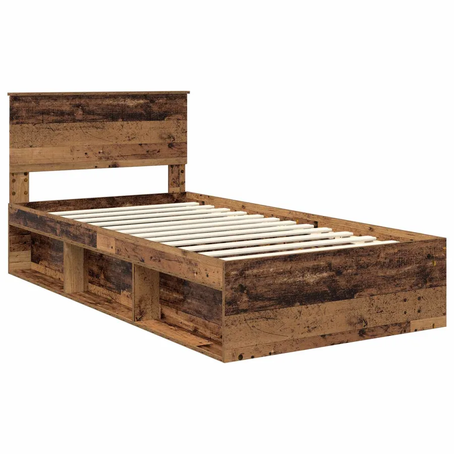 Cadre de lit Bois ancien 100 x 200 cm Pin massif - 4