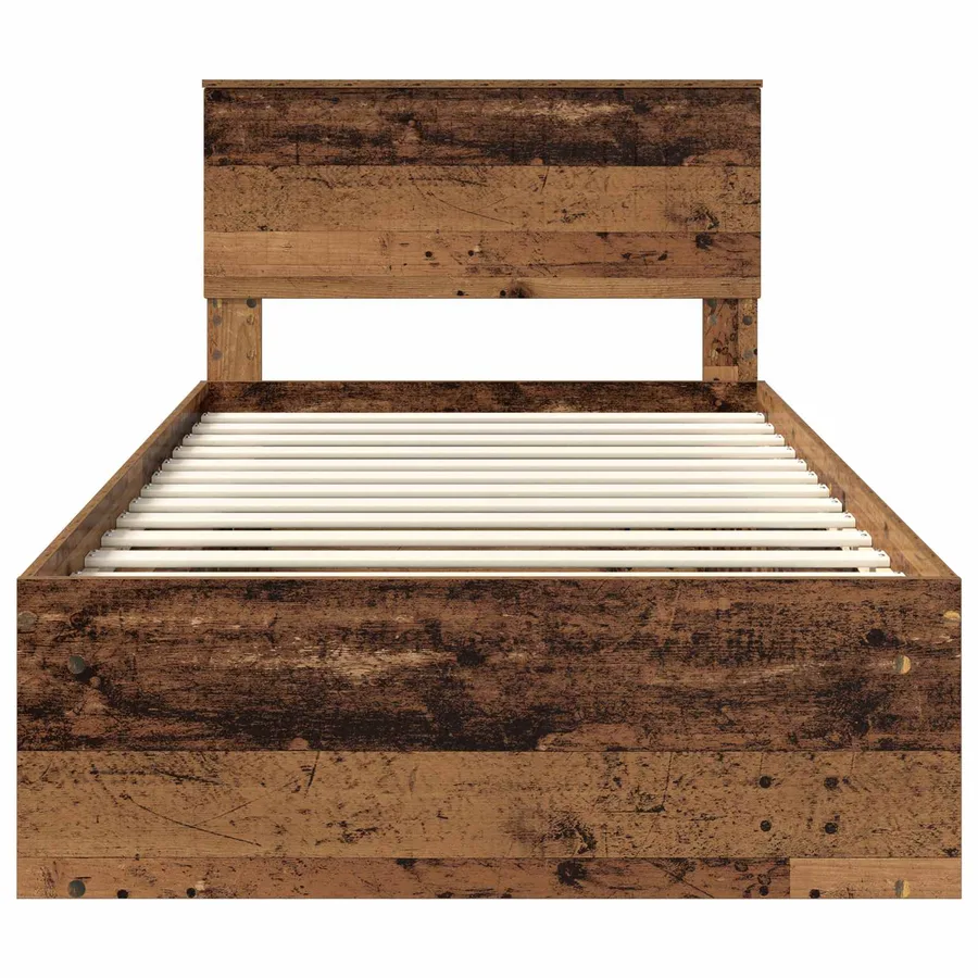Cadre de lit Bois ancien 100 x 200 cm Pin massif - 7