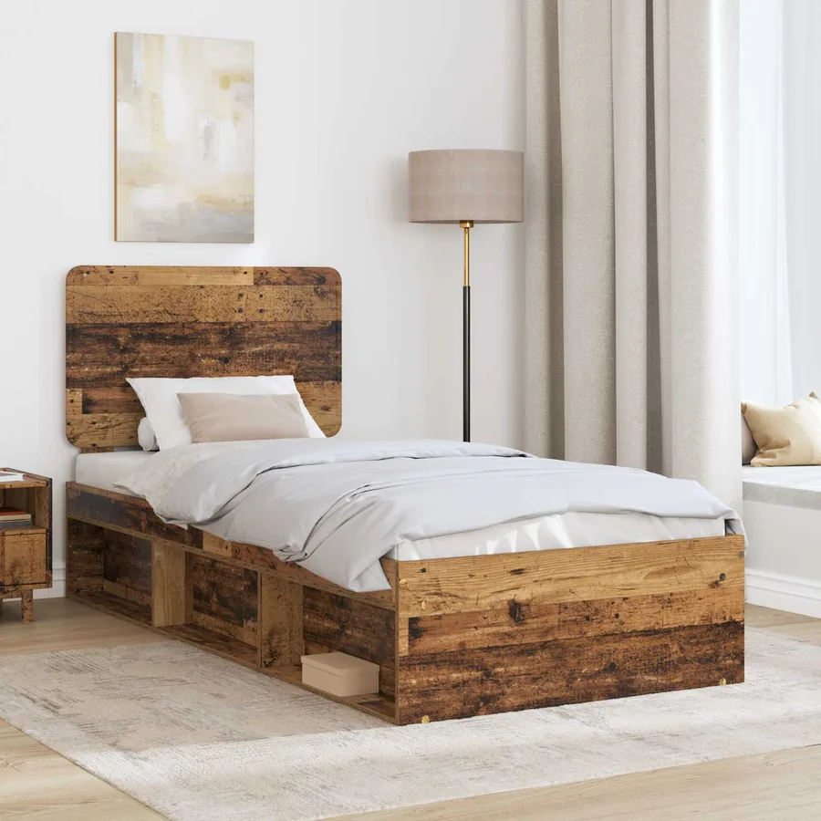 Cadre de lit Bois ancien 90 x 200 cm Bois de pin massif - 3