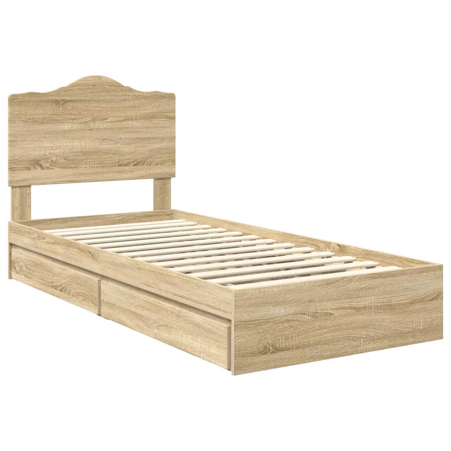 Lit de Rangement Chêne Sonoma 90 x 190 cm Bois d'ingénierie - 4