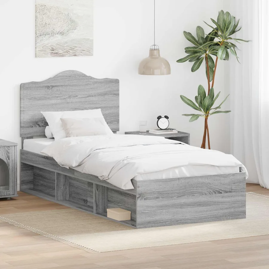 Cadre de lit Gris Sonoma 90 x 200 cm Pin massif