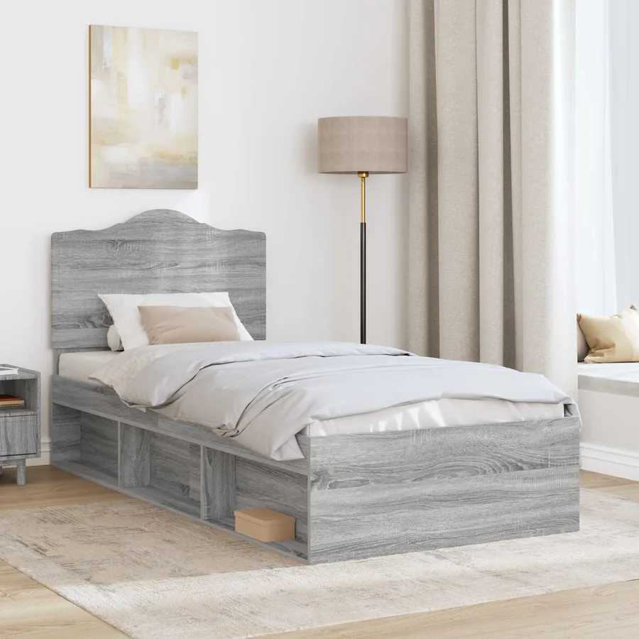 Cadre de lit Gris Sonoma 90 x 200 cm Pin massif - 3