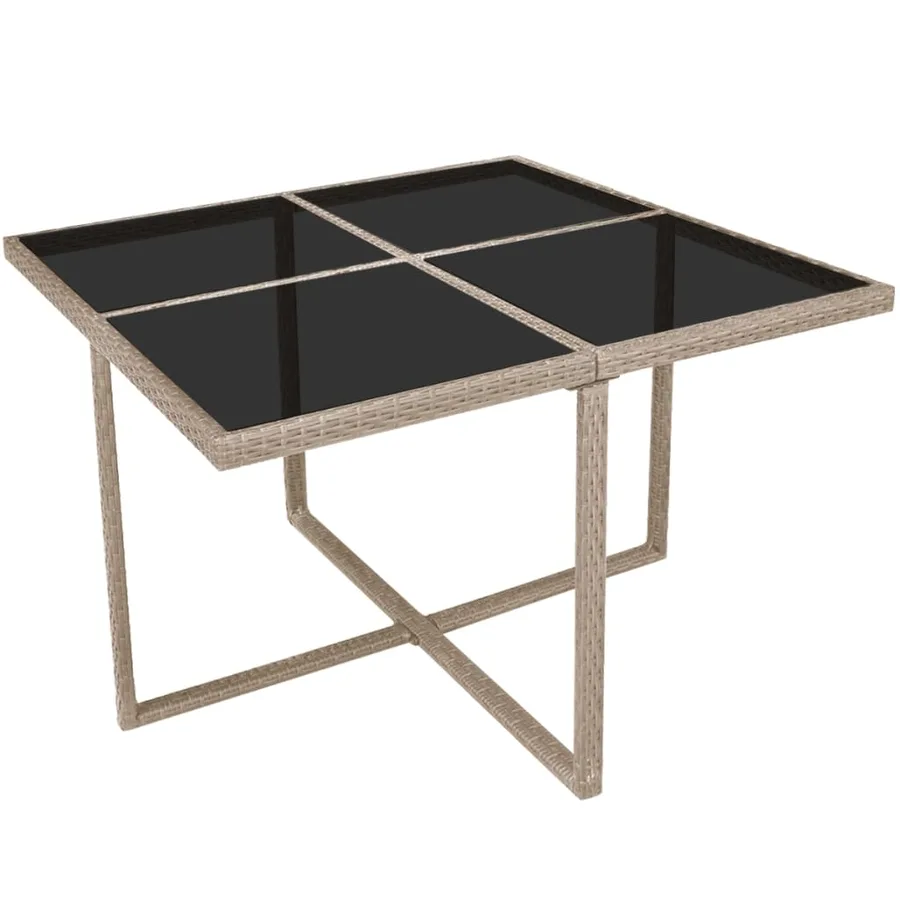 Ensemble à manger d'extérieur et coussins 9 pcs résine tressée - 5