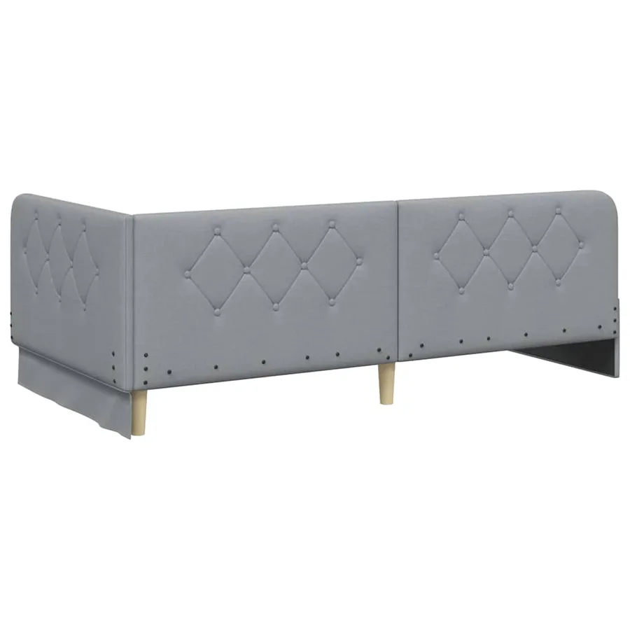 Cadre de lit d'angle Gris clair 90 x 200 cm tissu - 7