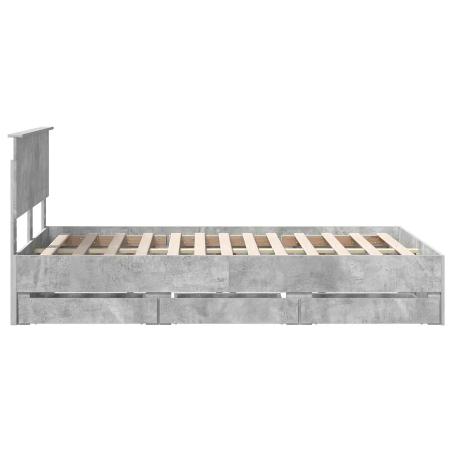 Cadre de lit Gris béton 120 x 190 cm Bois Ingénierie - 9