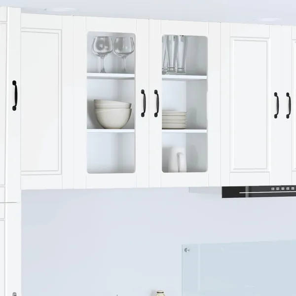 Cabinet en verre mural PORTO Blanc 80 x 31 x 80 cm