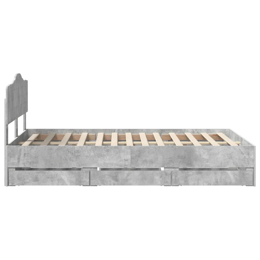 Cadre de lit Gris béton 120 x 190 cm Bois Ingénierie - 9