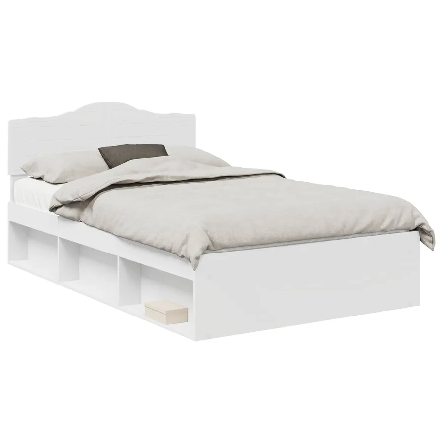 Cadre de lit Blanc 120 x 200 cm Bois de pin massif - 2