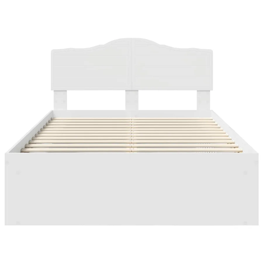 Cadre de lit Blanc 120 x 200 cm Bois de pin massif - 7