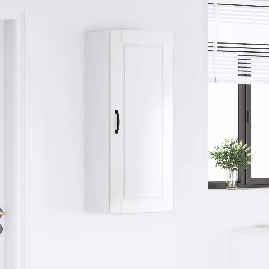 Meuble mural PORTO Blanc brillant 40 x 31 x 100 cm - 4