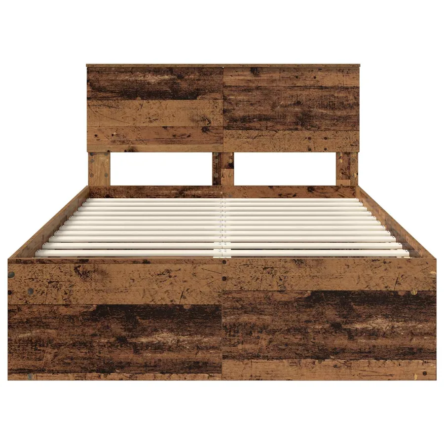 Cadre de lit Bois ancien 120 x 190 cm Pin massif - 7