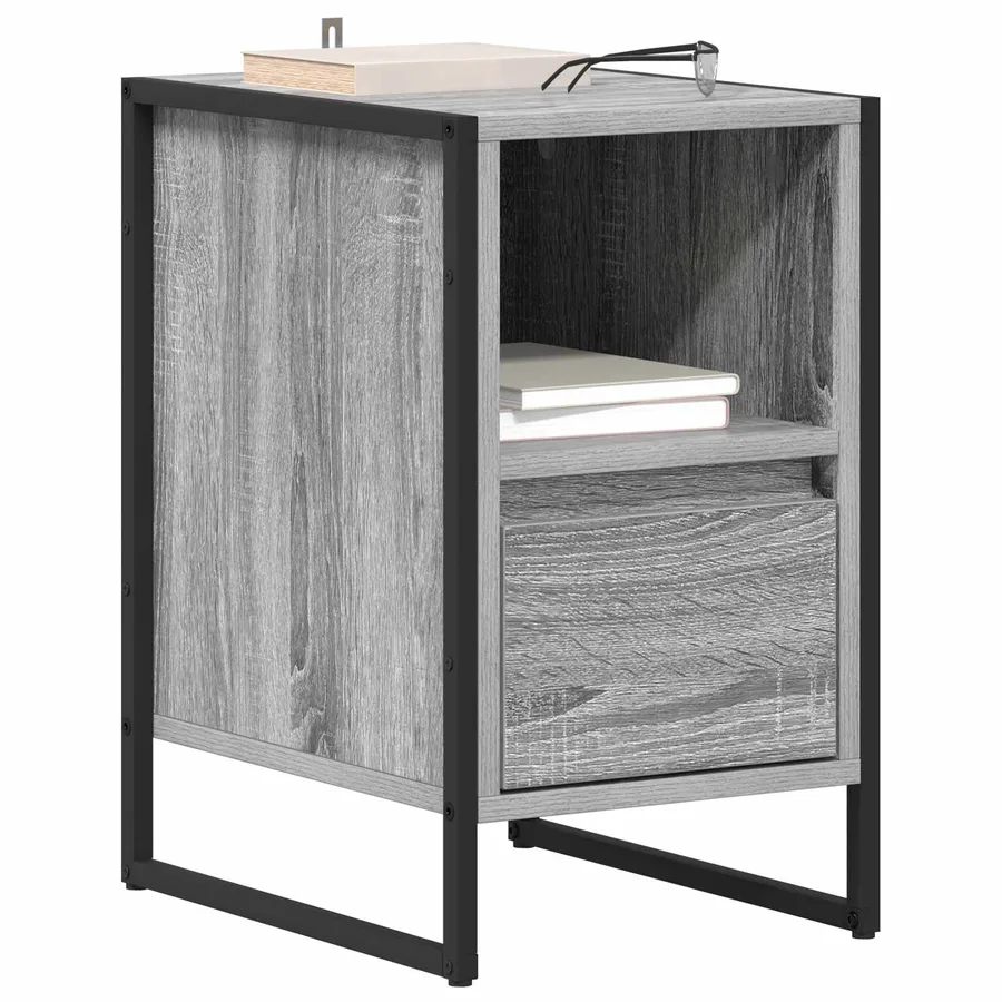 Table de chevet Gris Sonoma 39,5 x 30 x 50 cm Bois d'ingénierie - 3