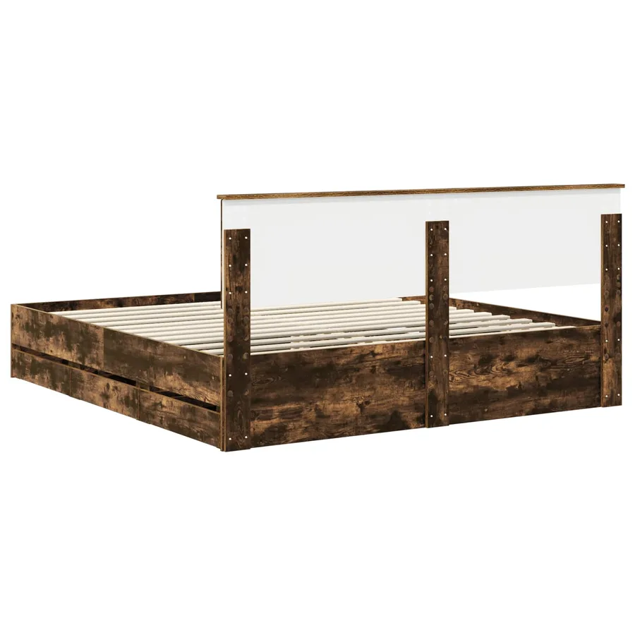 Cadre de lit Chêne fumé 180 x 200 cm Bois Ingénierie - 8