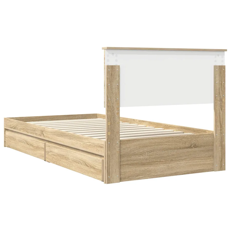 Lit de Rangement Chêne Sonoma 100 x 200 cm Bois d'ingénierie - 10