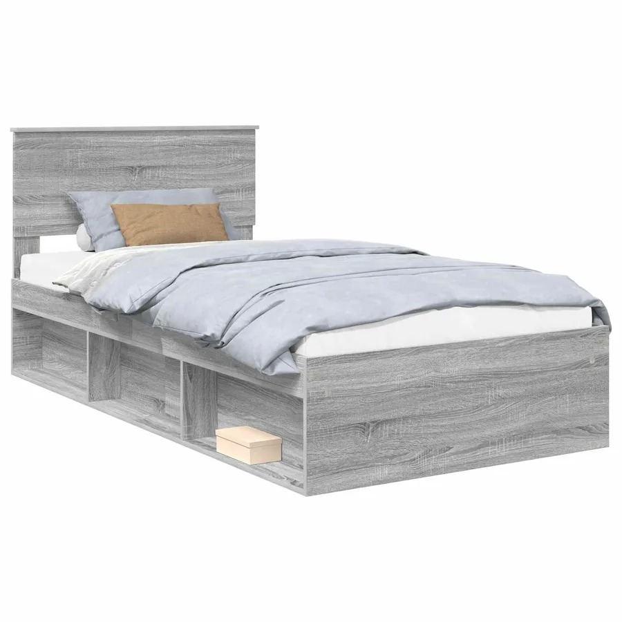 Cadre de lit Gris Sonoma 100 x 200 cm Pin massif - 2