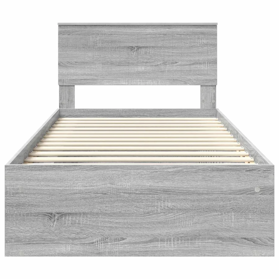 Cadre de lit Gris Sonoma 100 x 200 cm Pin massif - 7
