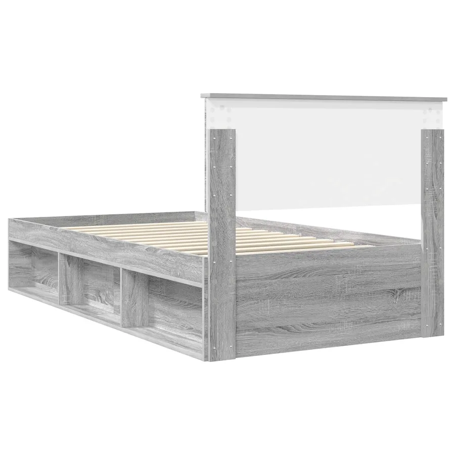 Cadre de lit Gris Sonoma 100 x 200 cm Pin massif - 9