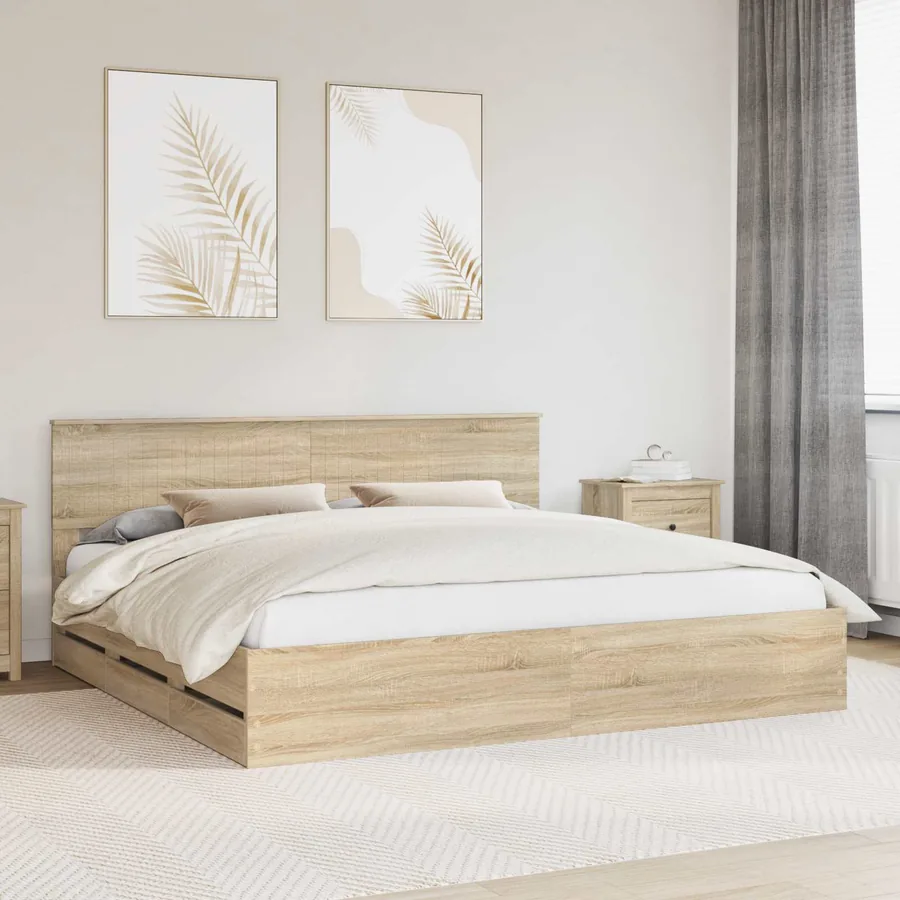 Cadre de lit Chêne Sonoma 200 x 200 cm Bois Ingénierie
