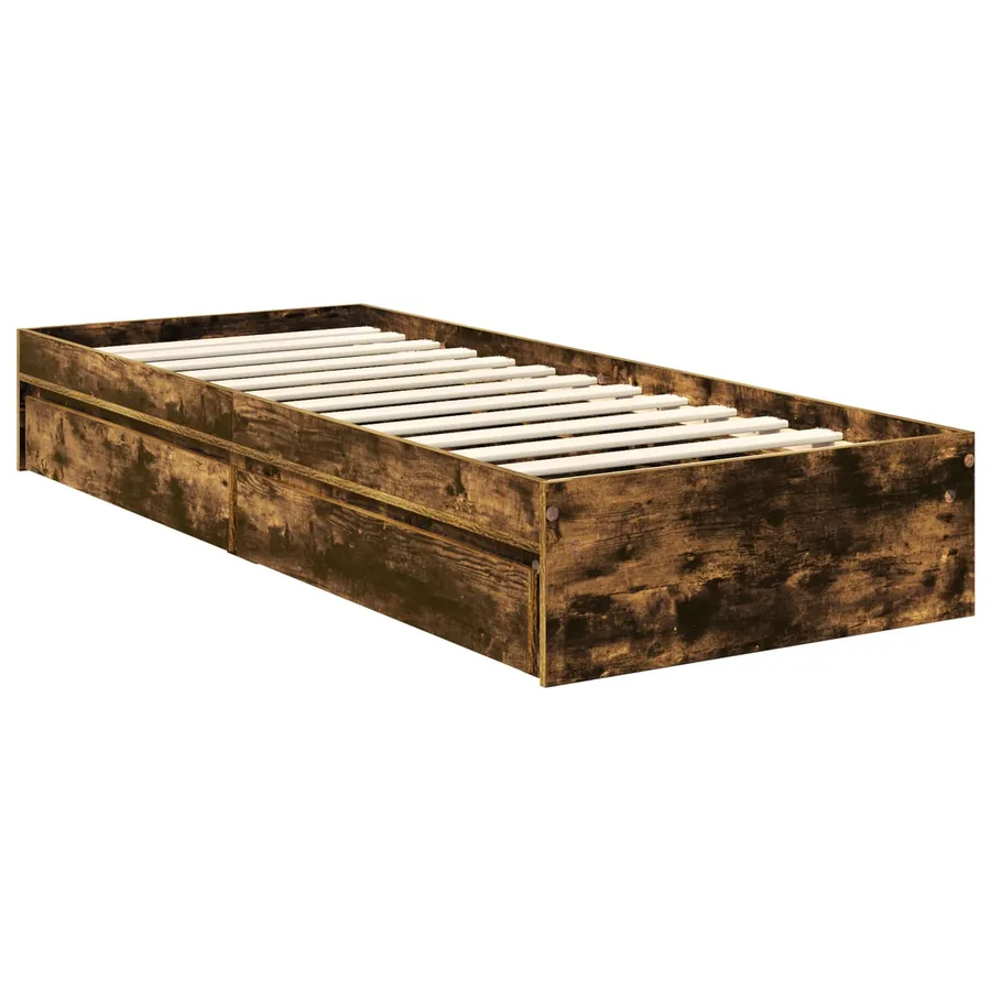 Lit de Rangement Chêne fumé 75 x 190 cm Bois d'ingénierie - 6