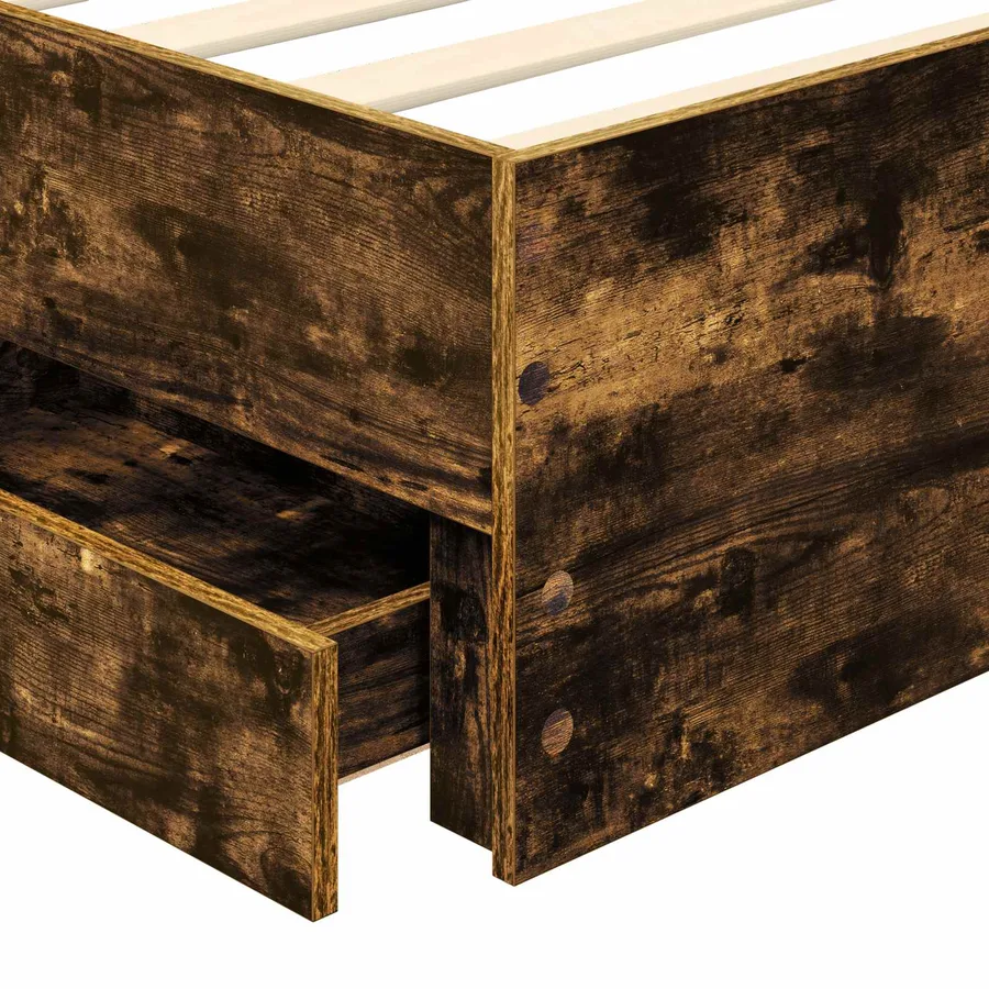 Cadre de lit Chêne Fumé 75 x 190 cm Bois d’ingénierie - 11