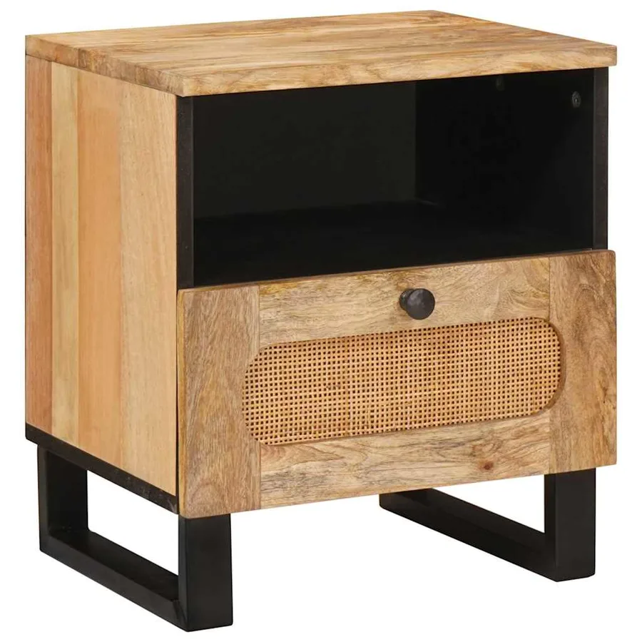Cabinet de chevet avec tiroir 2 pcs Naturel 40 x 33 x 46 cm - 2