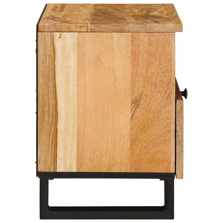 Cabinet de chevet avec tiroir 2 pcs Naturel 40 x 33 x 46 cm - 6
