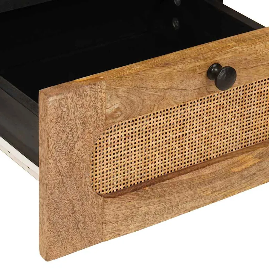 Cabinet de chevet avec tiroir 2 pcs Naturel 40 x 33 x 46 cm - 9