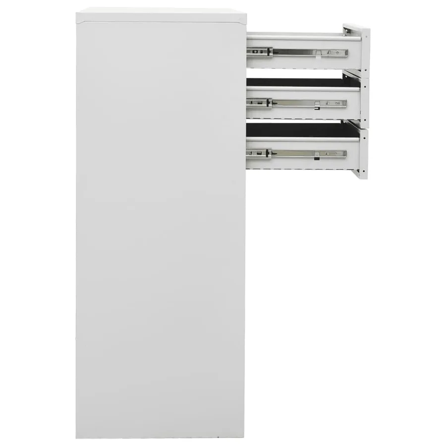 Armoire de bureau Gris clair 90x40x102 cm Acier - 4