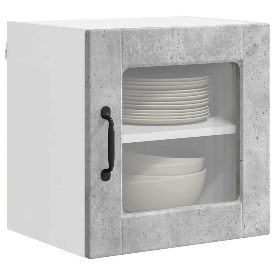Cabinet en verre mural PORTO 2 pcs Gris béton 40 x 31 x 40 cm - 3