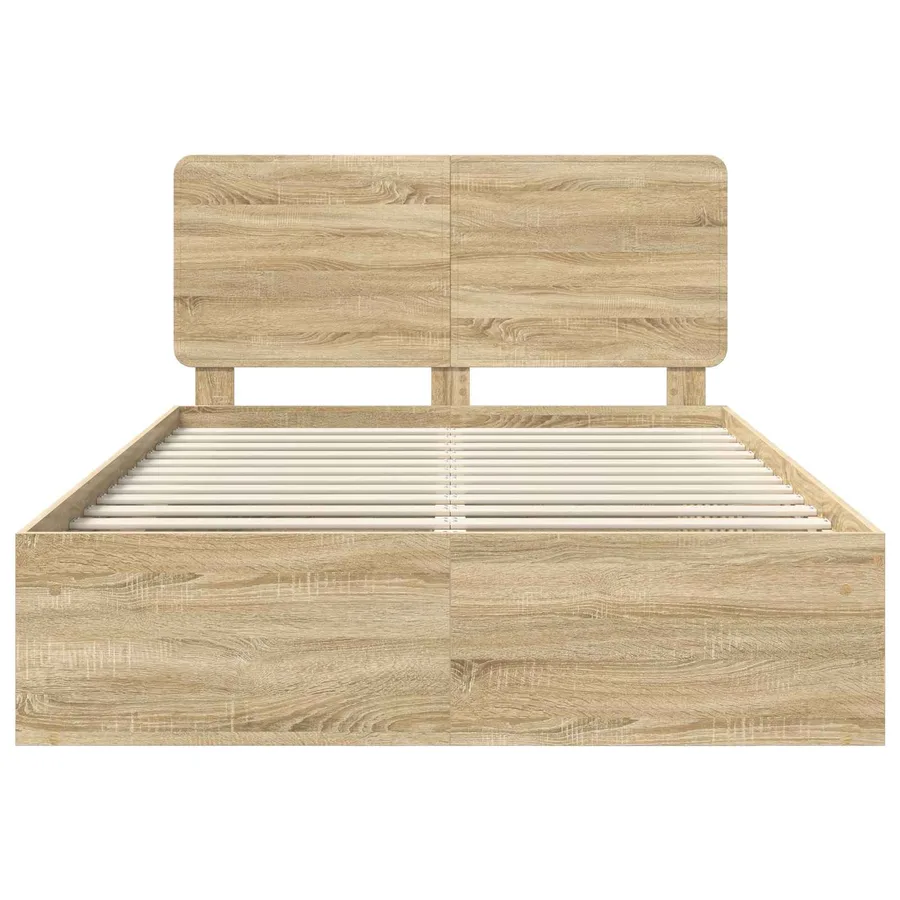 Cadre de lit Chêne Sonoma 150 x 200 cm Bois de pin massif - 7