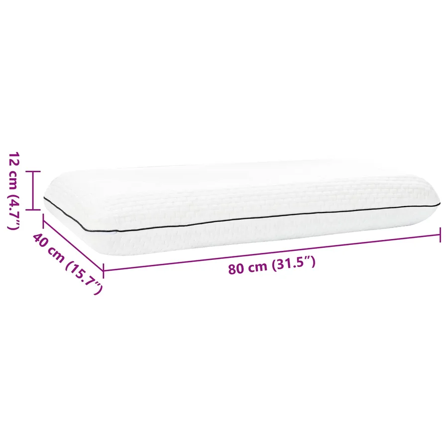 Coussin de sommeil Uni Blanc 80 x 40 x 12 cm Mousse de Gel - 8