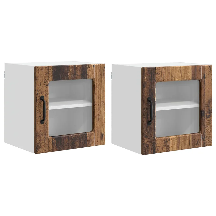 Cabinet en verre mural PORTO 2 pcs Bois ancien 40 x 31 x 40 cm - 2