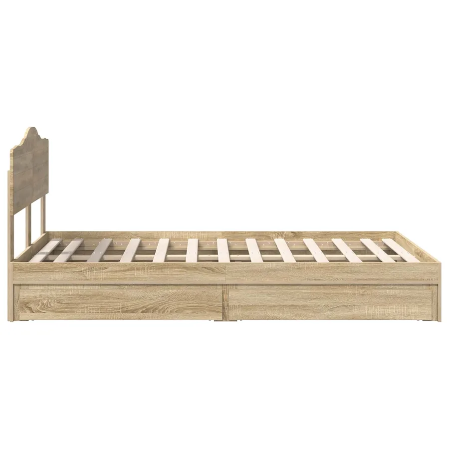 Lit de Rangement Chêne Sonoma 120 x 200 cm Bois d'ingénierie - 9