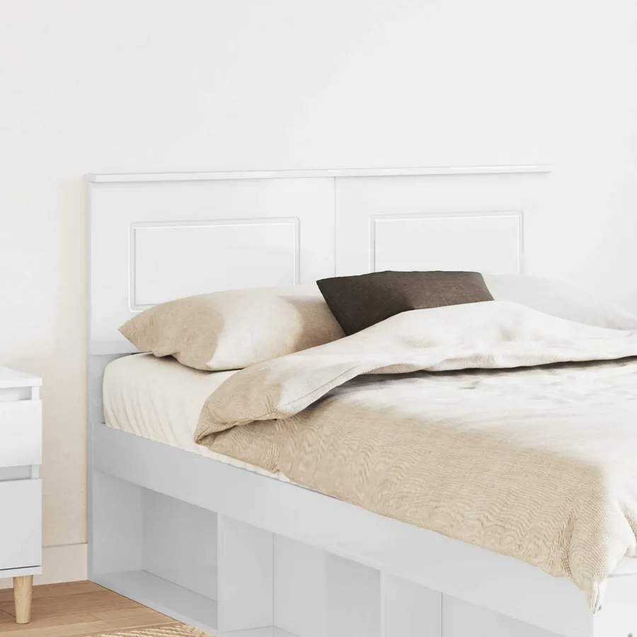 Tête de lit Blanc Bois d'ingénierie