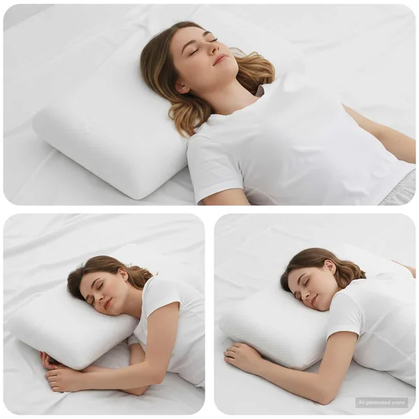 Coussin de sommeil Uni Blanc 70 x 36 x 13 cm