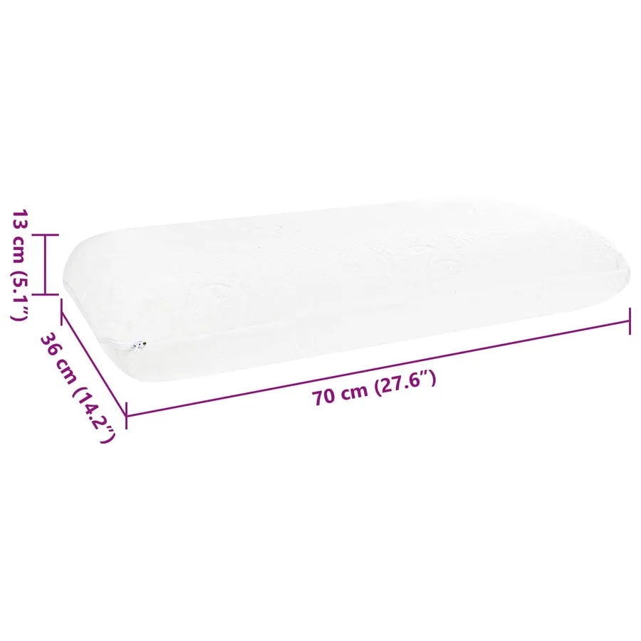 Coussin de sommeil Uni Blanc 70 x 36 x 13 cm - 10