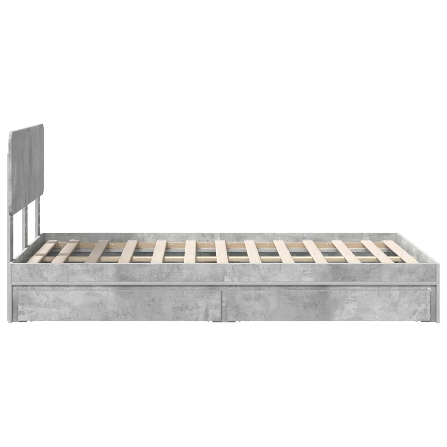 Lit de Rangement Gris béton 135 x 190 cm Bois d'ingénierie - 9