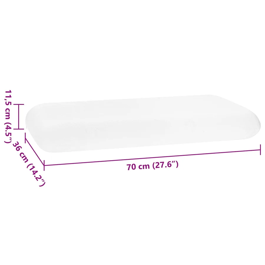 Coussin de sommeil Uni Blanc 70 x 36 x 11,5 cm - 10