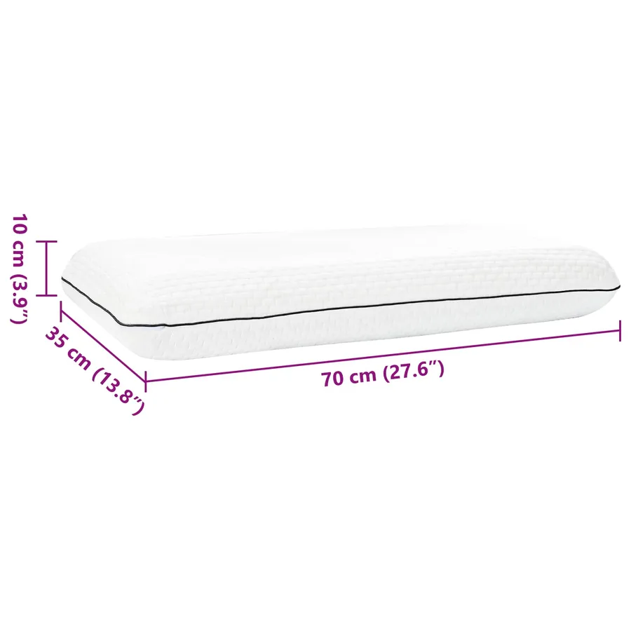 Coussin de sommeil Uni Blanc 70 x 35 x 10 cm Mousse de Gel - 8