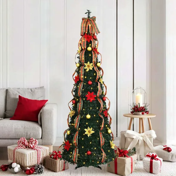 Sapin de Noël artificiel avec 150 LED Vert 185 cm PVC